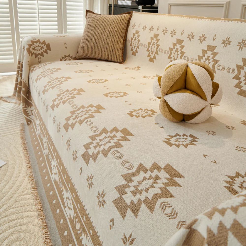 Reversible Tribal Chenille Sofa Cover