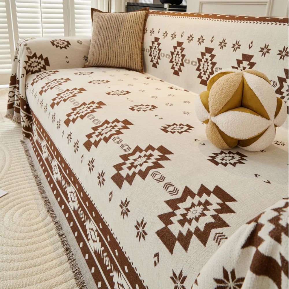 Reversible Tribal Chenille Sofa Cover