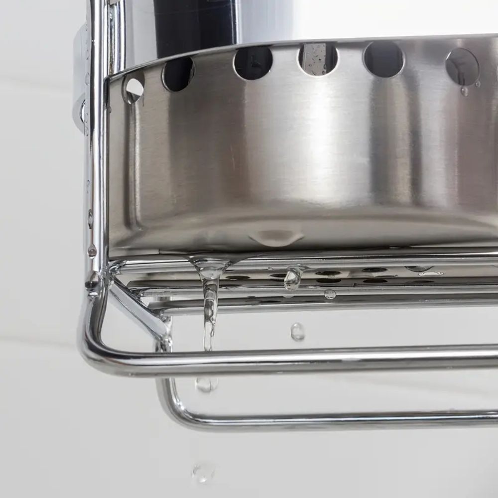 Stainless Steel Kitchen Cutlery Organizer with Drainage Tray