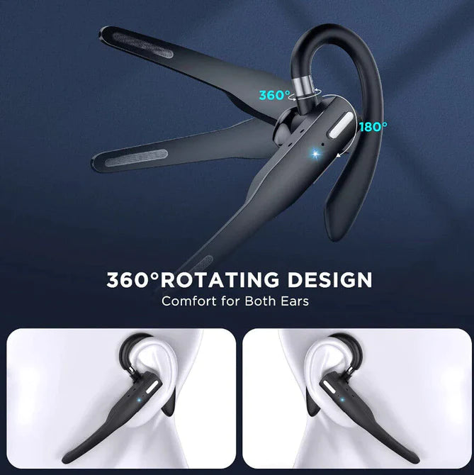 Wireless Bluetooth 5.1 Noise Cancelling Headset with Dual Microphones