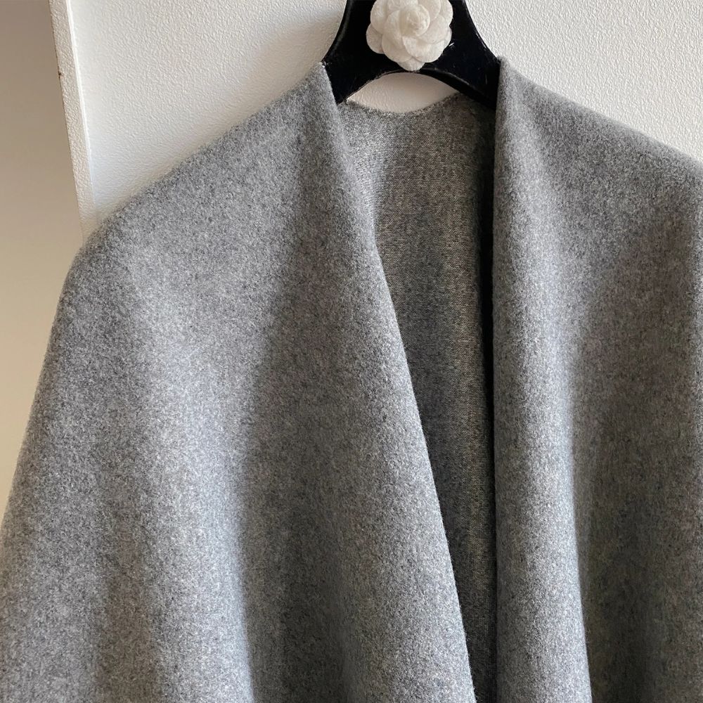 Reversible Acrylic Poncho Shawl in Earthy Tones
