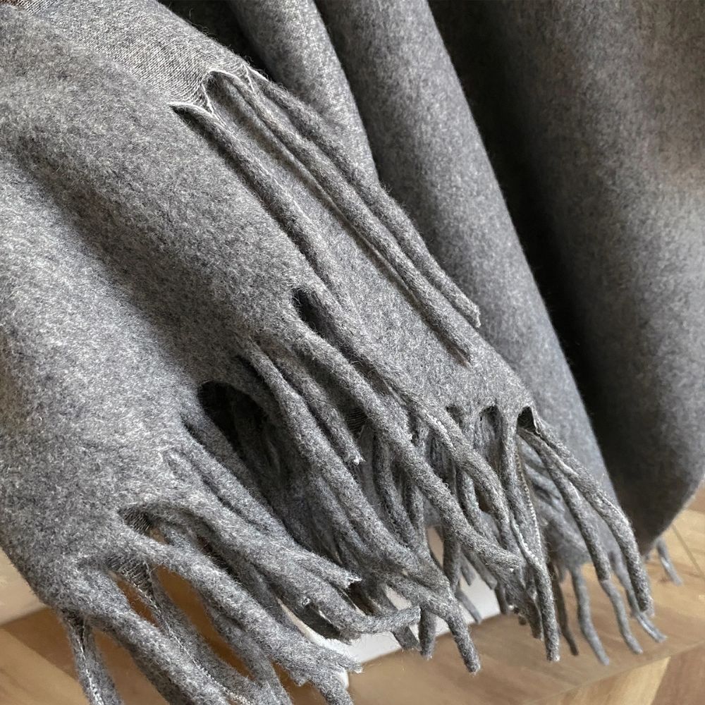 Reversible Acrylic Poncho Shawl in Earthy Tones
