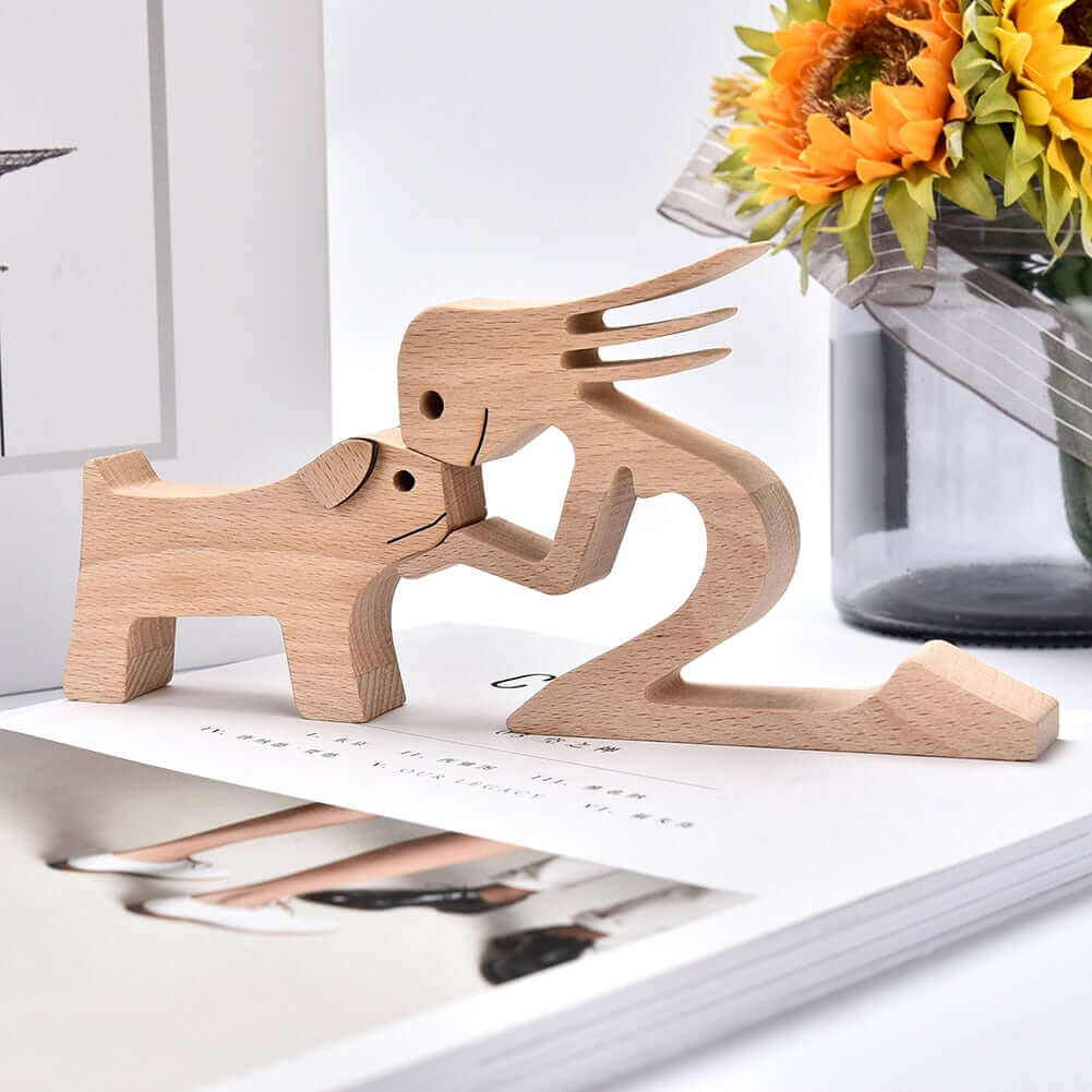 Danish Wooden Animal Ornaments - Hand-Carved Pet Decor