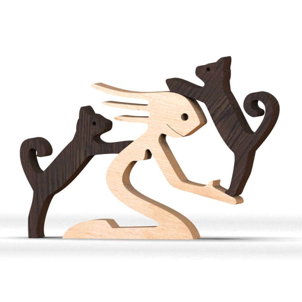 Danish Wooden Animal Ornaments - Hand-Carved Pet Decor