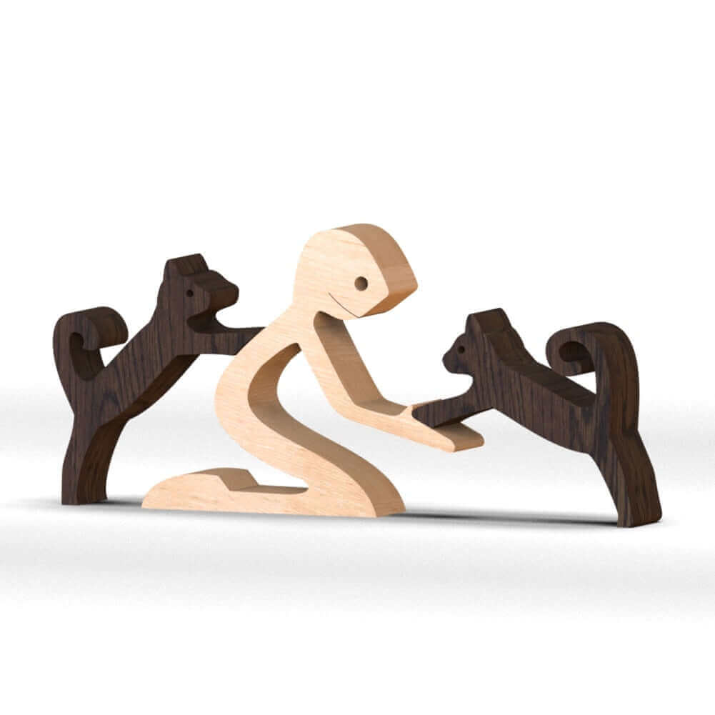 Danish Wooden Animal Ornaments - Hand-Carved Pet Decor