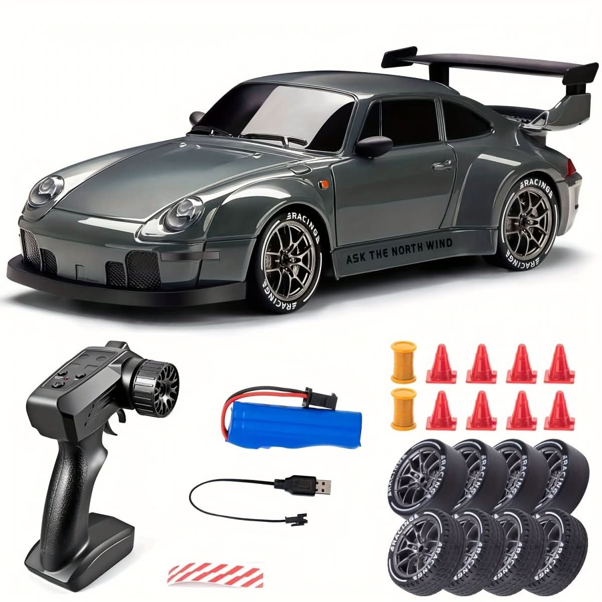4WD RC Drift Car with LED Wheels and Remote Control