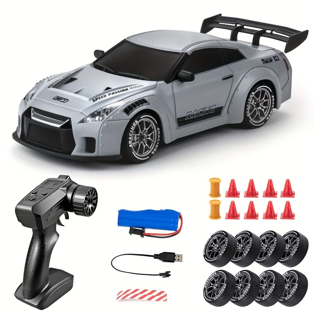 4WD RC Drift Car with LED Wheels and Remote Control