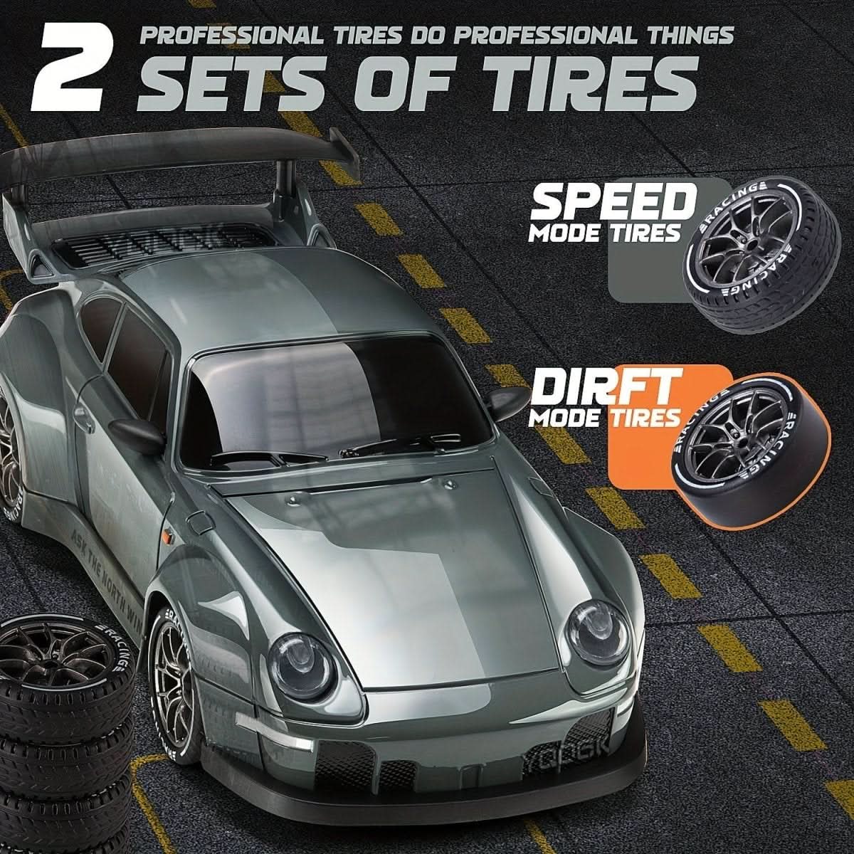 4WD RC Drift Car with LED Wheels and Remote Control