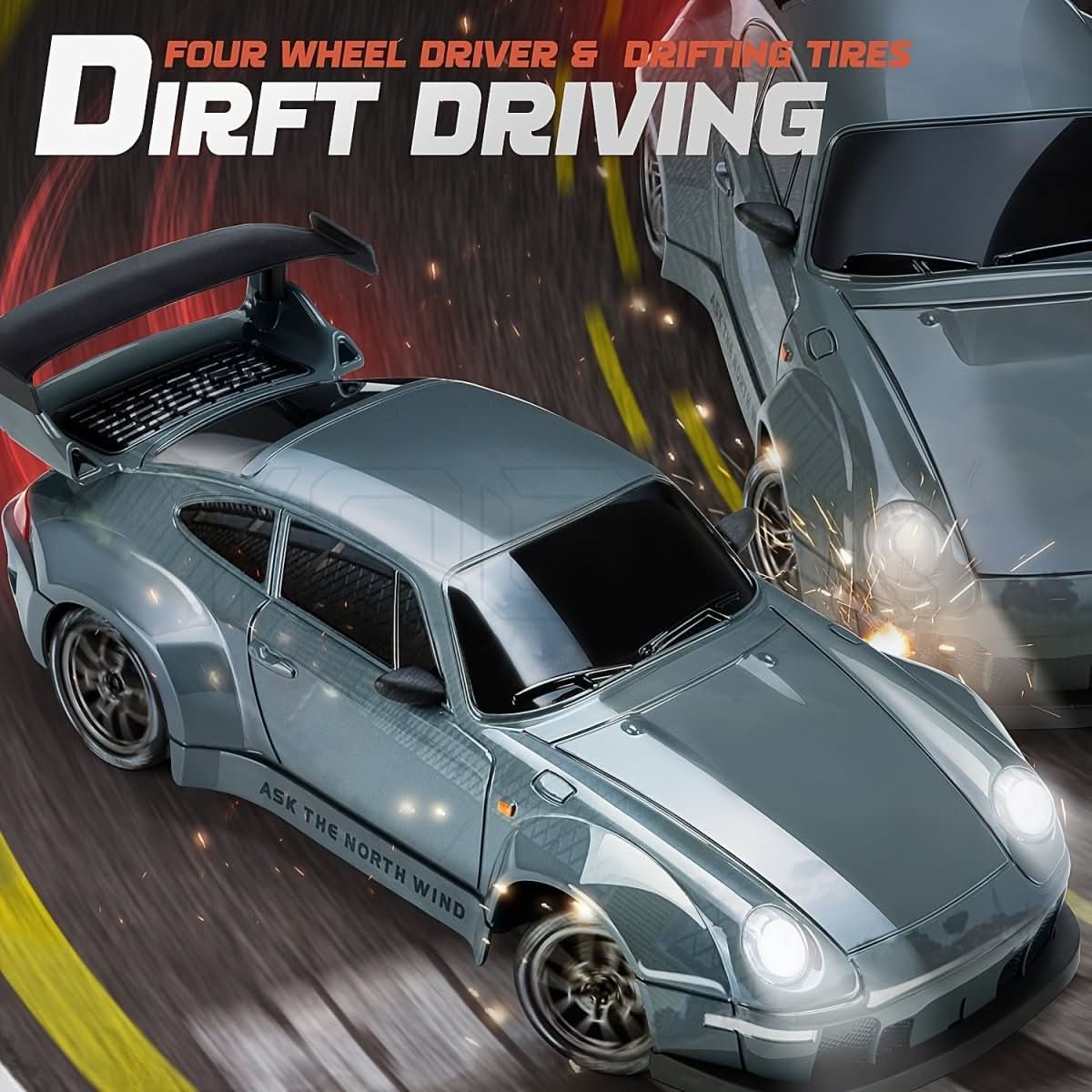 4WD RC Drift Car with LED Wheels and Remote Control