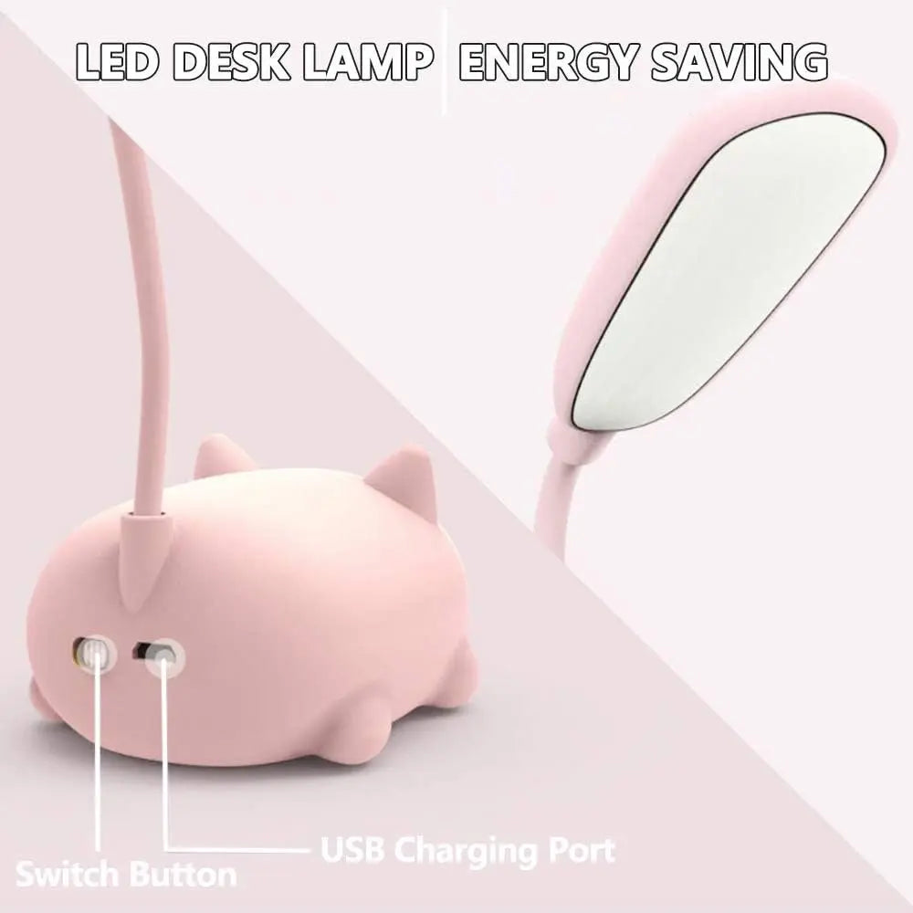 Mini USB Cat Lamp - Rechargeable LED Night Light with Gentle Glow