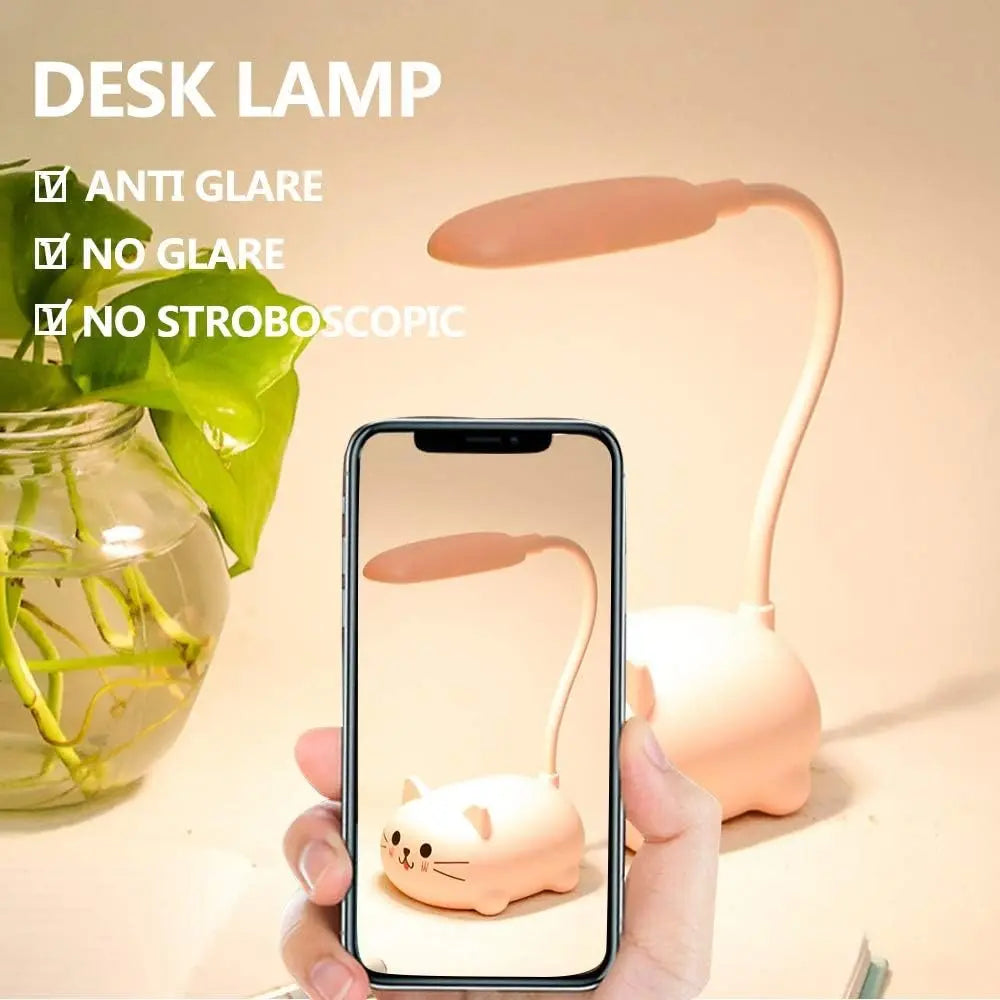 Mini USB Cat Lamp - Rechargeable LED Night Light with Gentle Glow