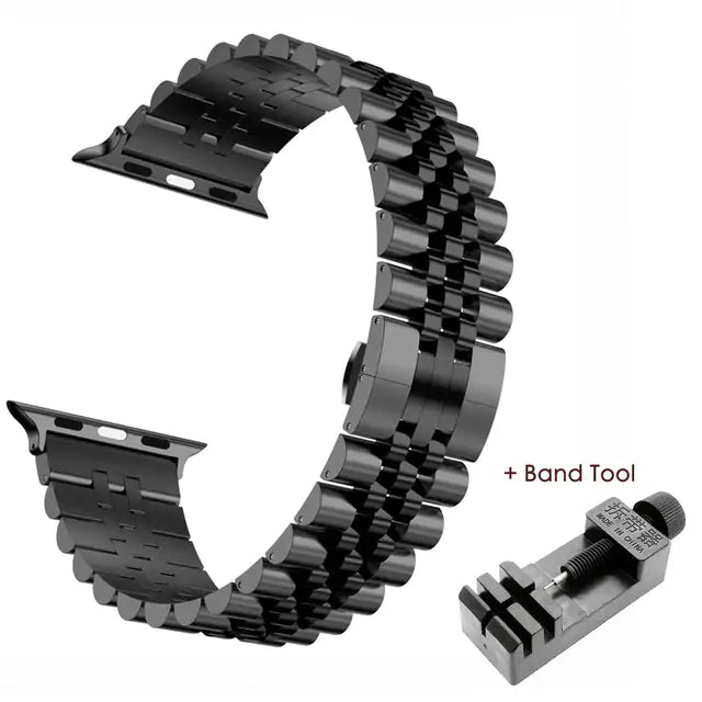 Stainless Steel Apple Watch Bracelet - Adjustable, Elegant Design