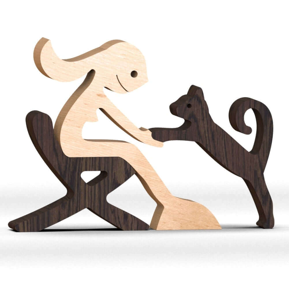 Danish Wooden Animal Ornaments - Hand-Carved Pet Decor