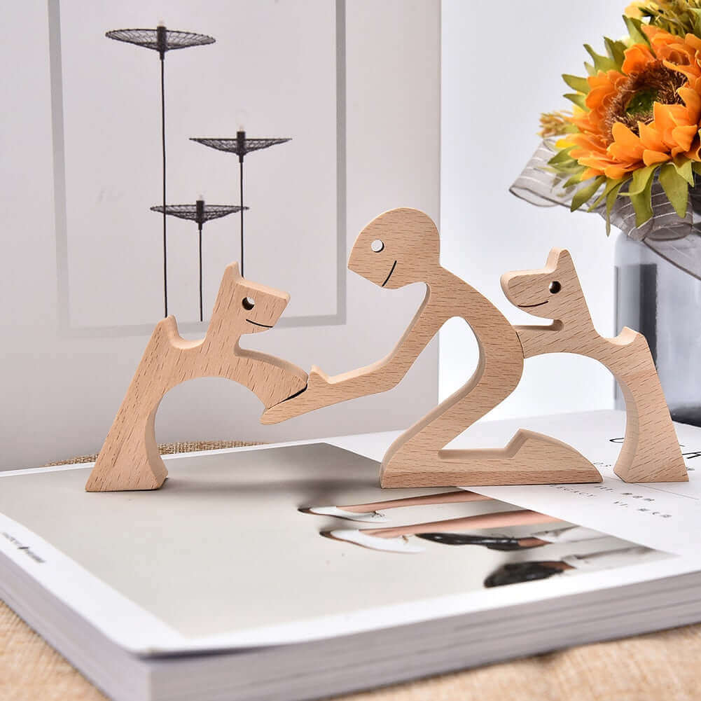 Danish Wooden Animal Ornaments - Hand-Carved Pet Decor