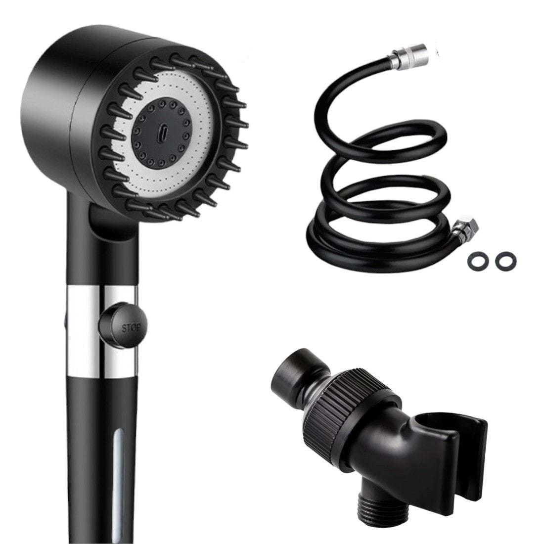 High-Pressure Massage Showerhead with Multiple Settings