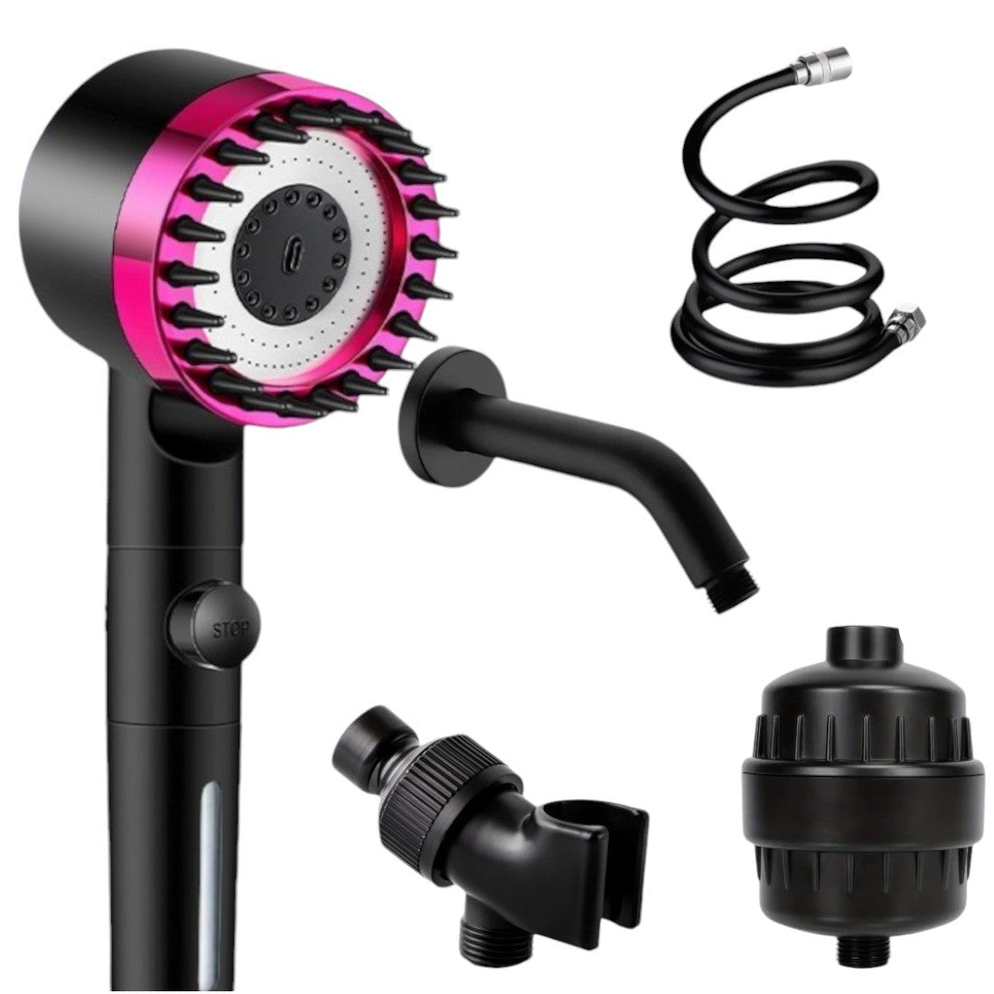High-Pressure Massage Showerhead with Multiple Settings