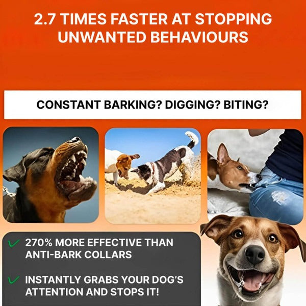 Ultrasonic Dog Anti-Bark Device - Portable Training Tool with 49 ft Range