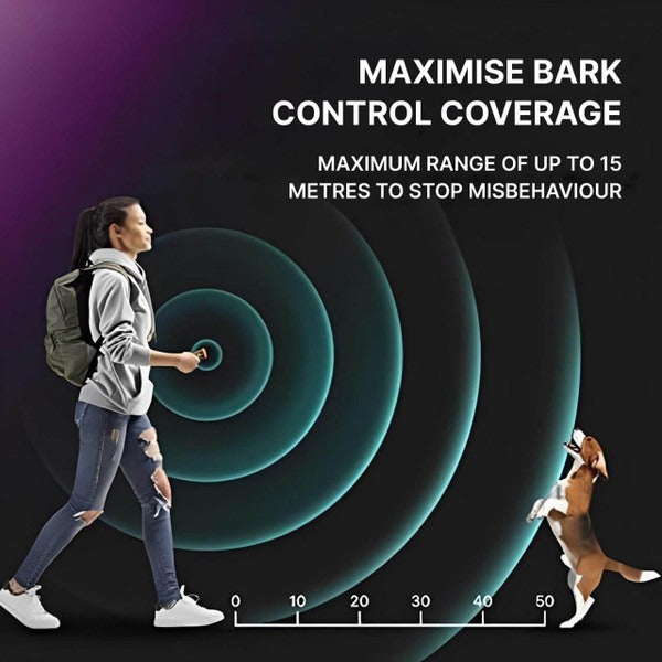 Ultrasonic Dog Anti-Bark Device - Portable Training Tool with 49 ft Range