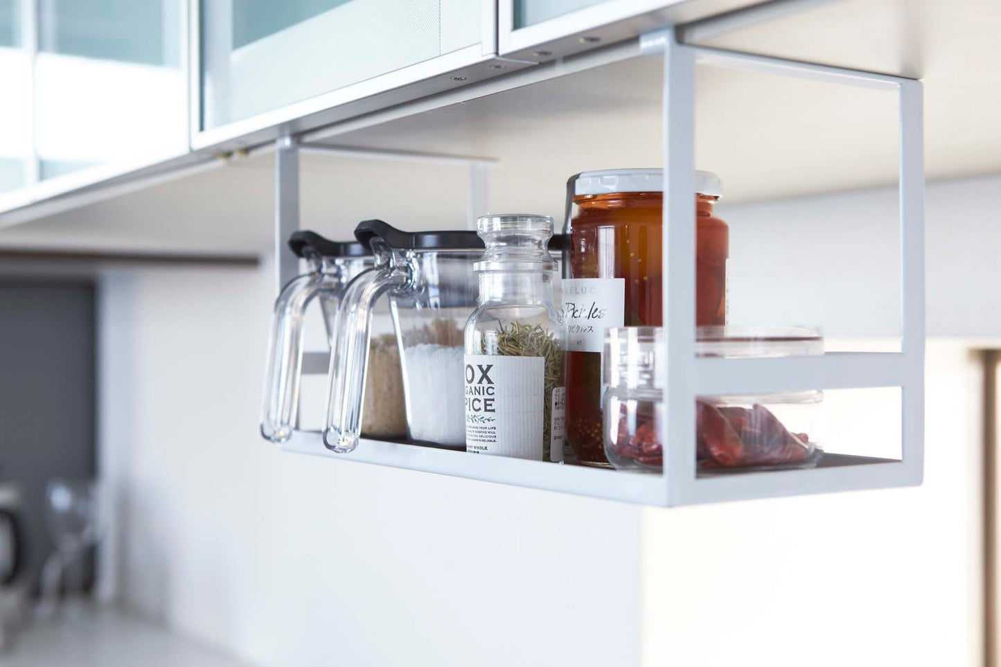 Under-Shelf Steel Organizer for Spices and Wraps