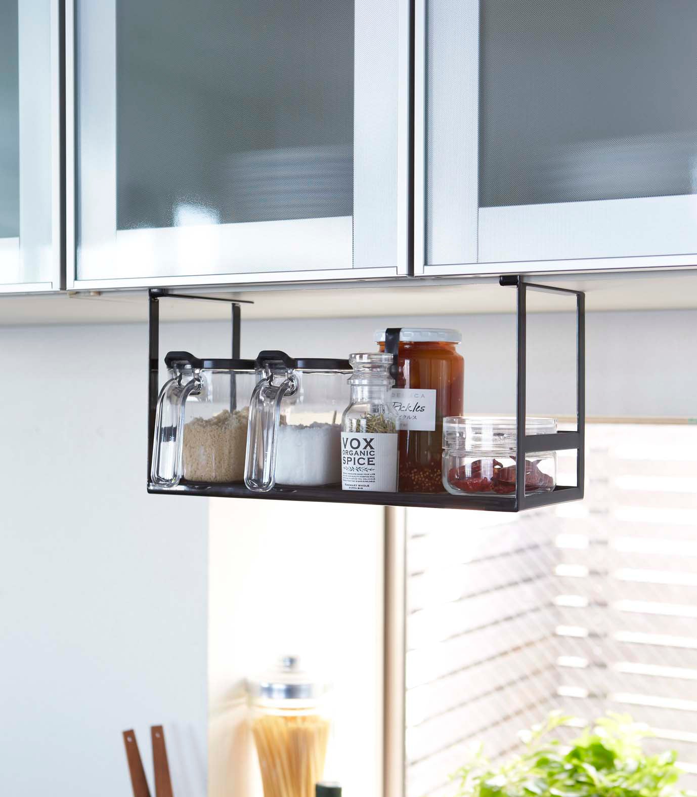 Under-Shelf Steel Organizer for Spices and Wraps