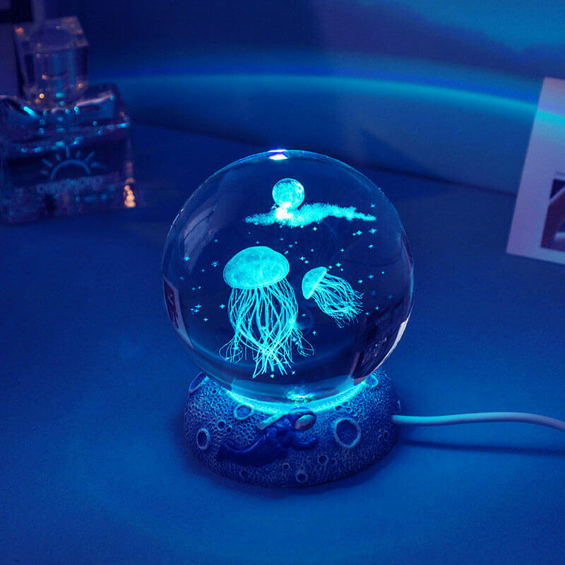 AquaGlobe Crystal Ball Night Light with Underwater Designs
