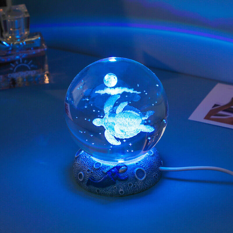 AquaGlobe Crystal Ball Night Light with Underwater Designs