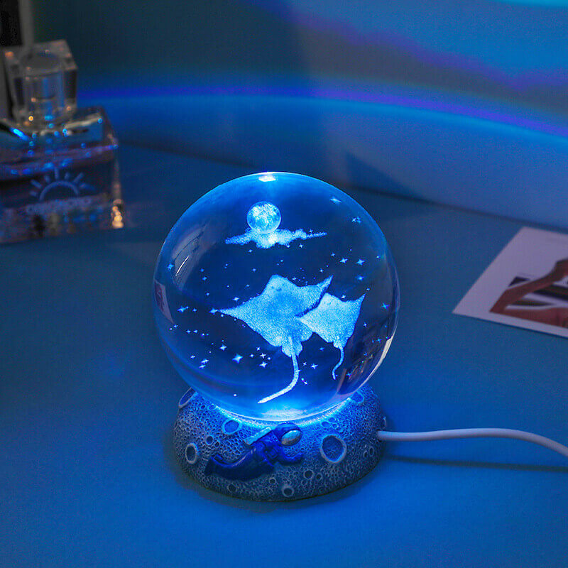 AquaGlobe Crystal Ball Night Light with Underwater Designs