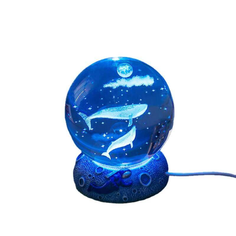 Underwater Crystal Ball Night Light with 3D Laser Engraving