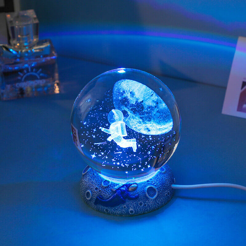 Underwater Crystal Ball Night Light with 3D Laser Engraving