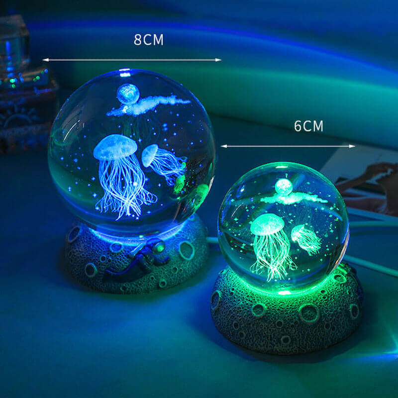 AquaGlobe Crystal Ball Night Light with Underwater Designs