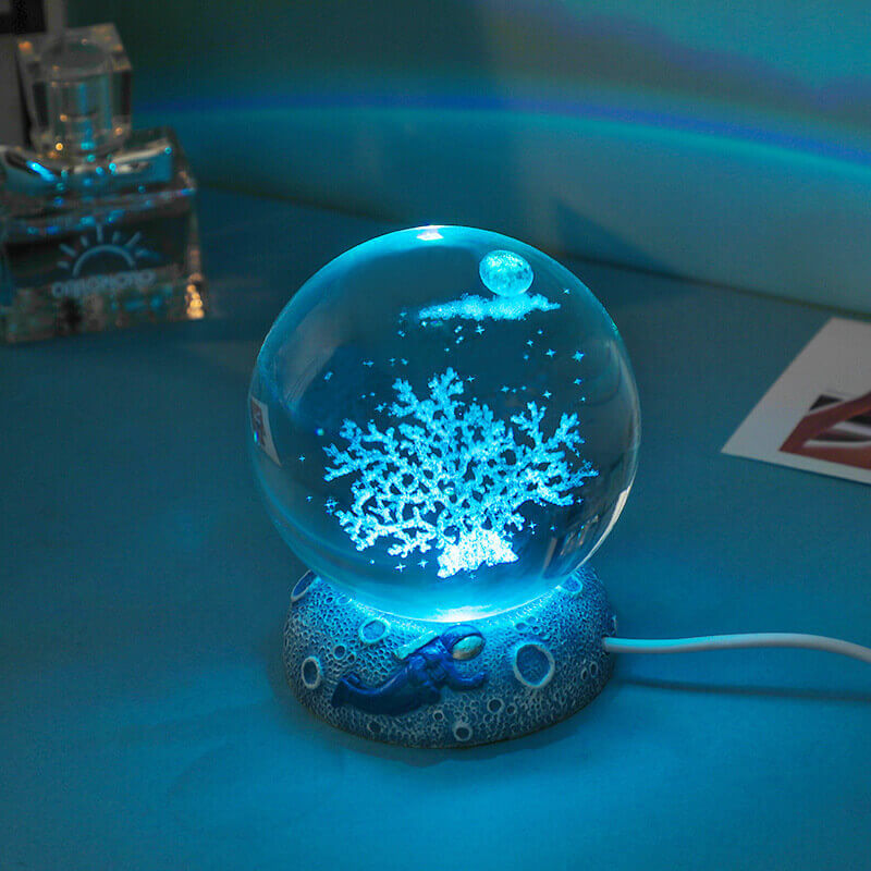 AquaGlobe Crystal Ball Night Light with Underwater Designs