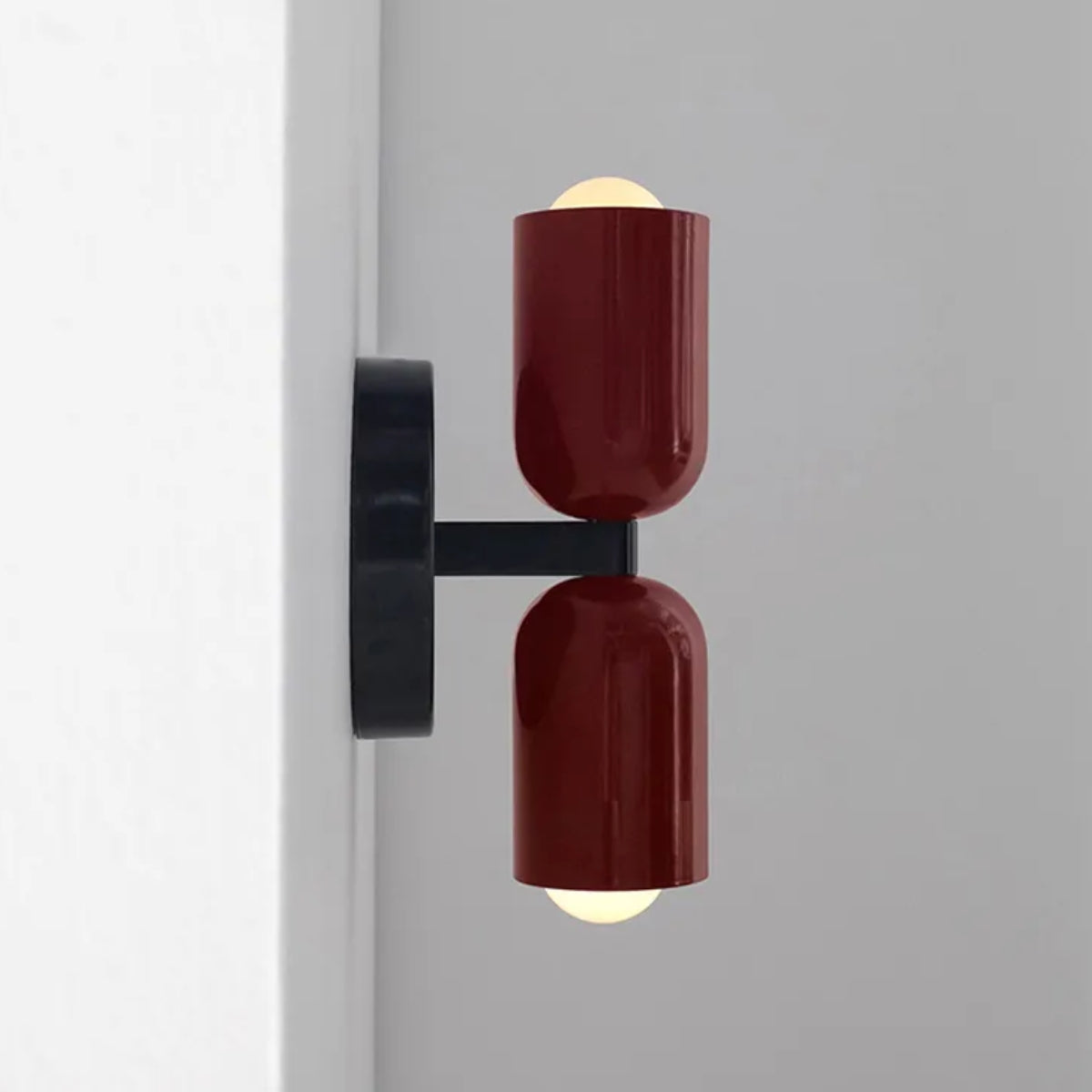 Double Headed Black Wall Lamp with Upward and Downward Light
