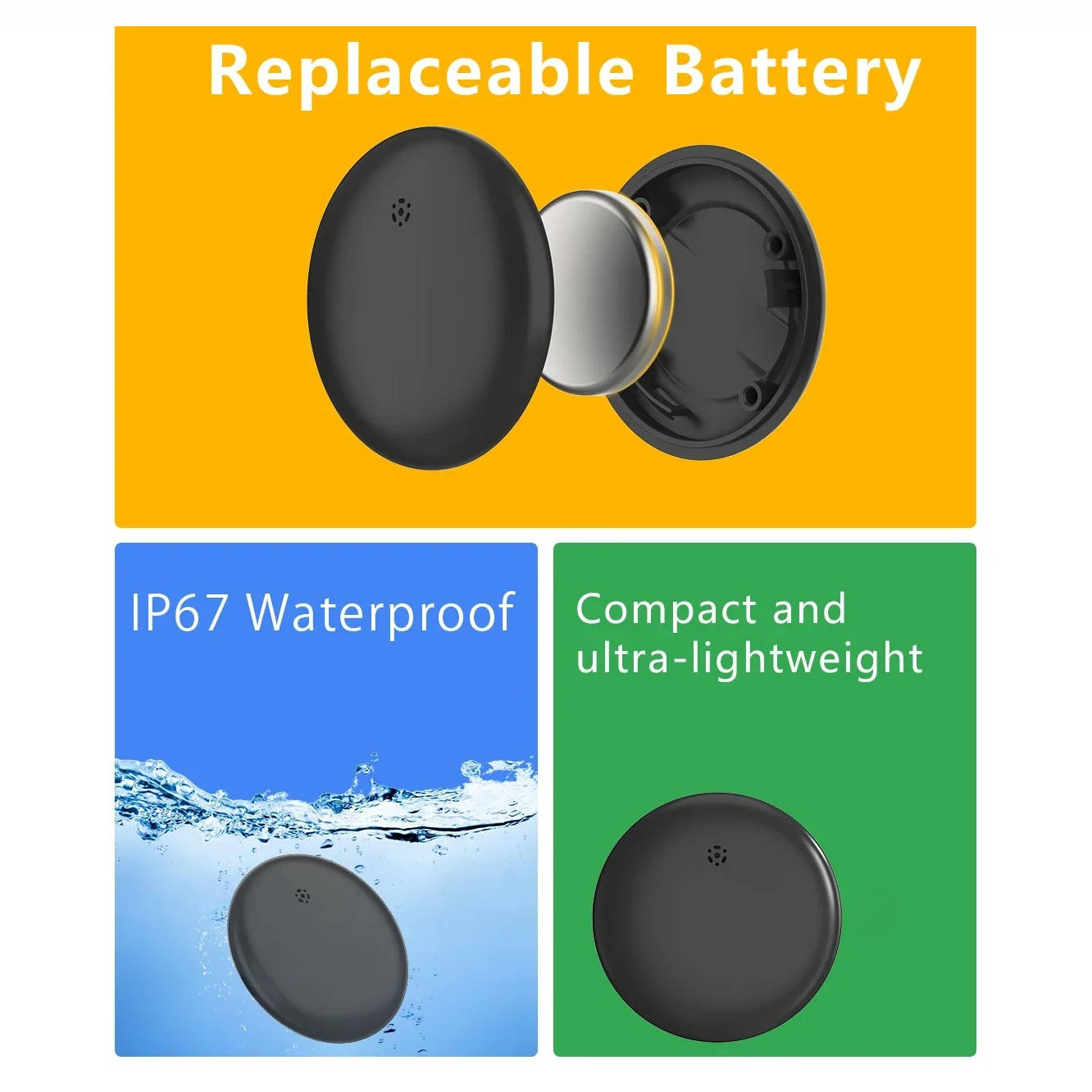 Mini Waterproof Bluetooth GPS Tracker for Keys, Pets, and Luggage - 164ft Range