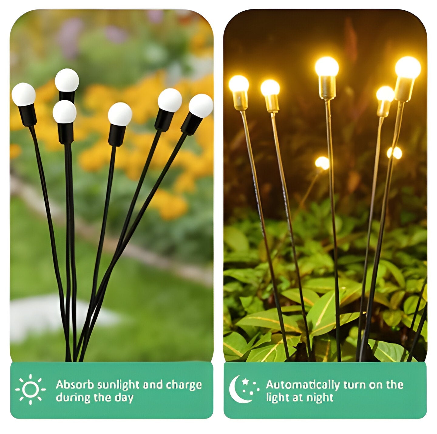 Solar-Powered Firefly Garden Lights with Flexible Motion