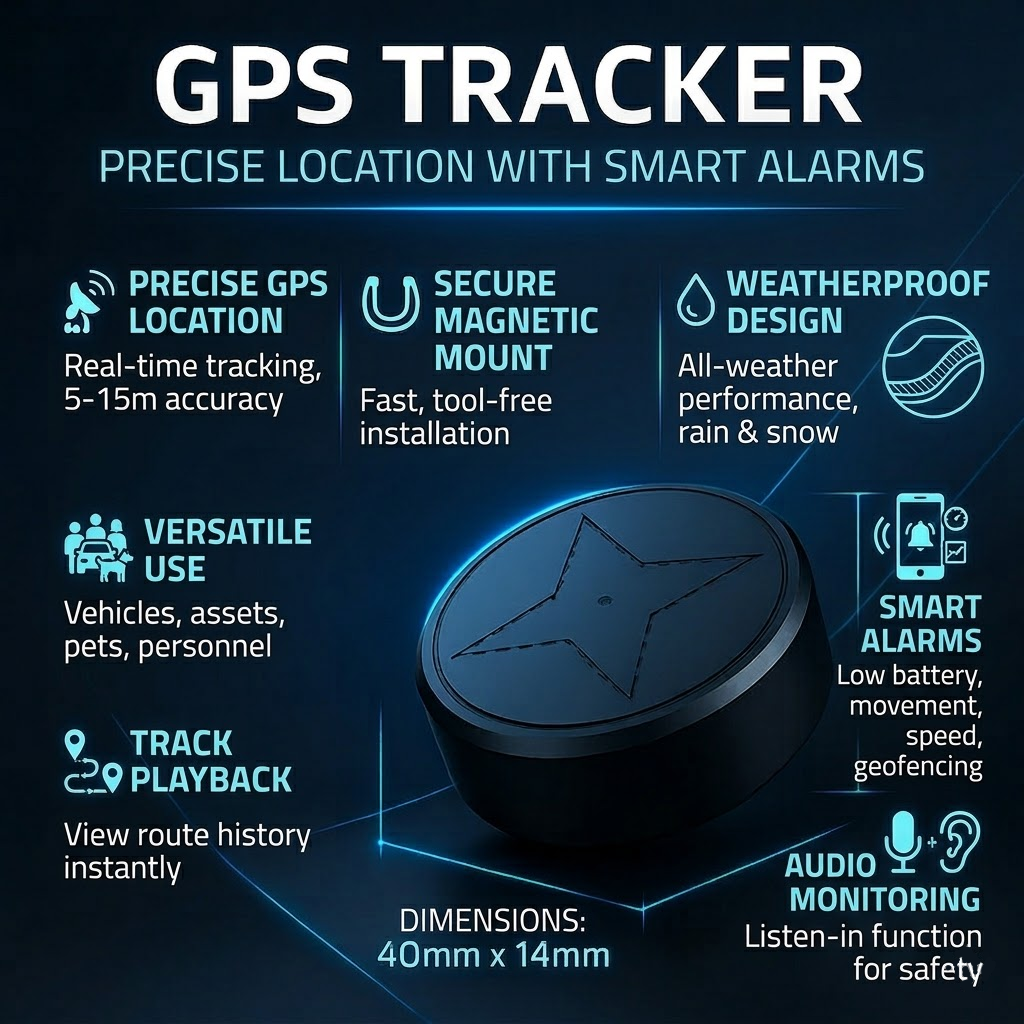 Waterproof Mini Magnetic GPS Tracker for Vehicles