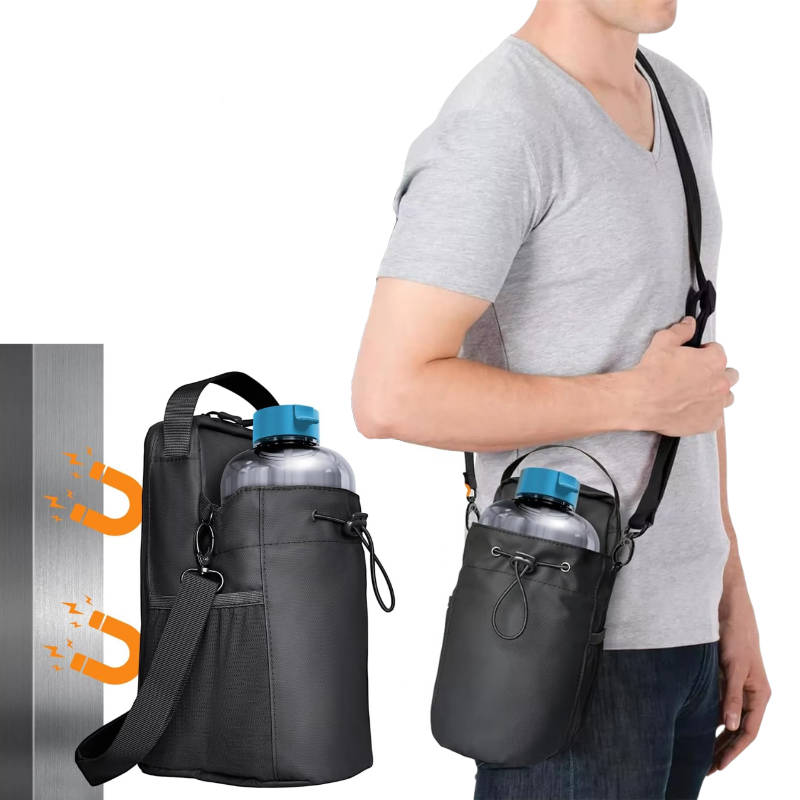Magnetic Small Gym Bag with Lockable Zippers and Side Pockets