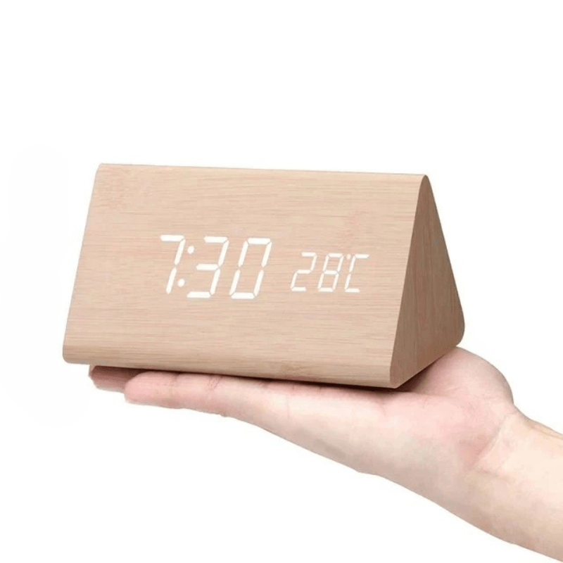 Voice-Controlled LED Wooden Alarm Clock