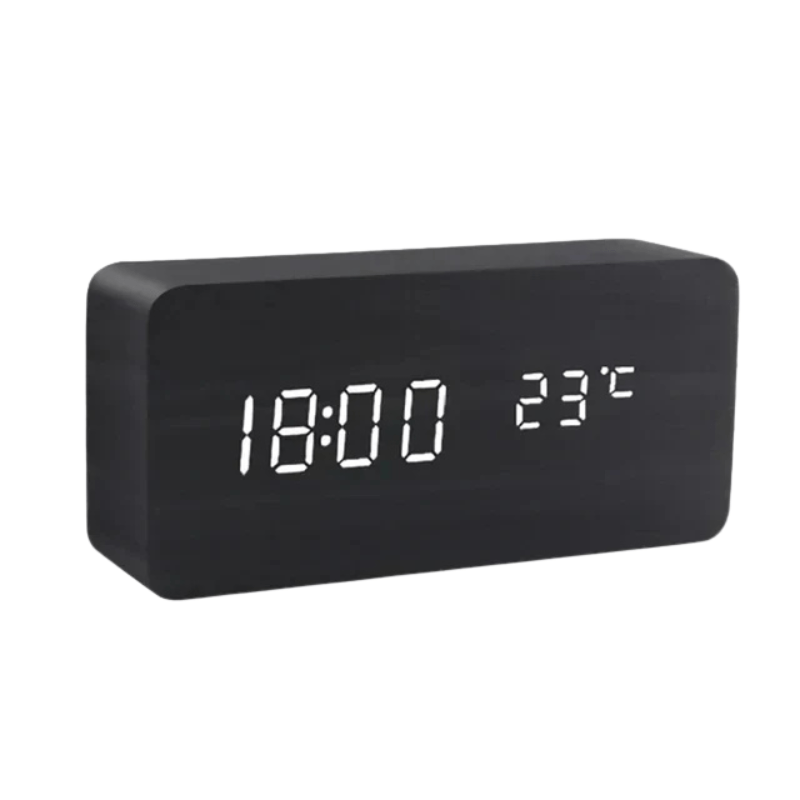 Voice-Controlled LED Wooden Alarm Clock