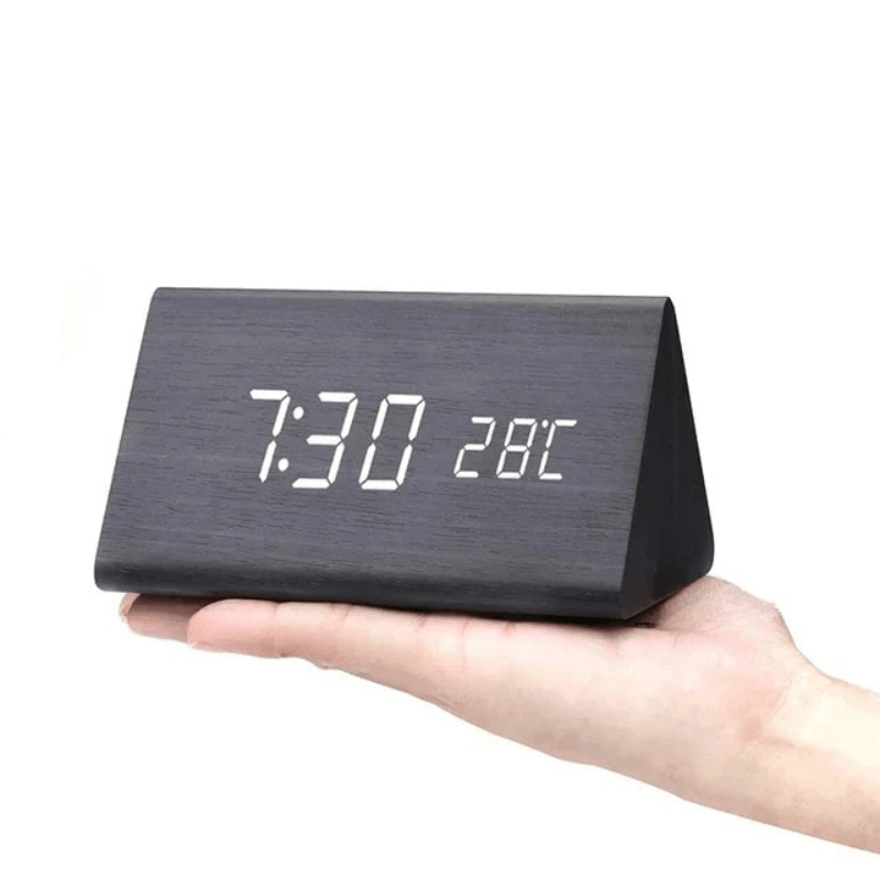 Voice-Controlled LED Wooden Alarm Clock