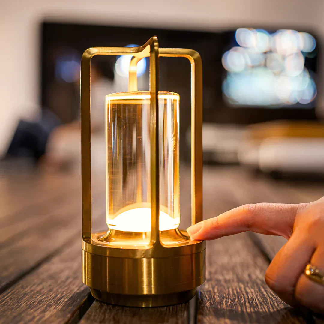 Crystal Rechargeable Table Lamp with Dimmable Lighting