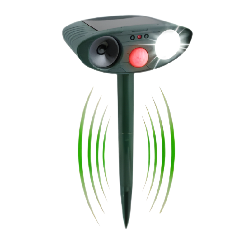 Solar Powered Ultrasonic Chipmunk Repeller with Motion Sensor