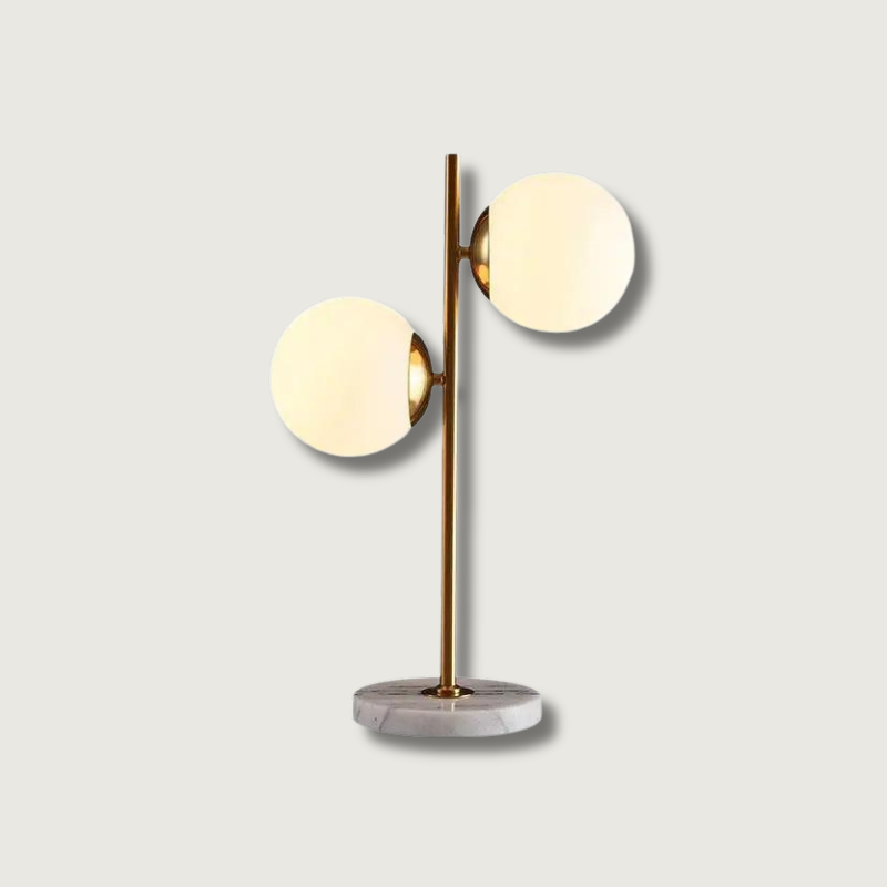 Scandinavian Glass and Metal Table Lamp