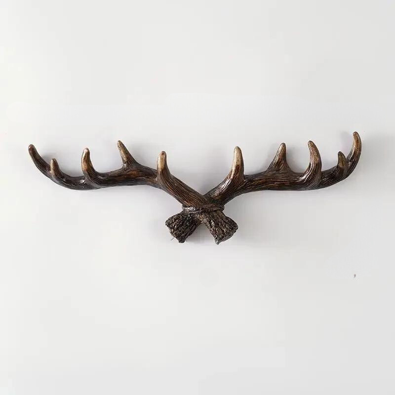Antler-Shaped Wall Hanger with Rustic Design for Jackets and Accessories