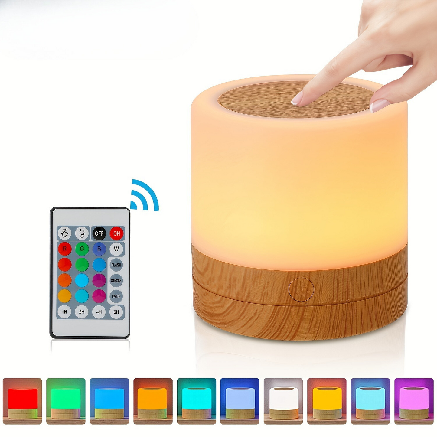RGB Touch Table Lamp with Remote Control and Dimmable Settings