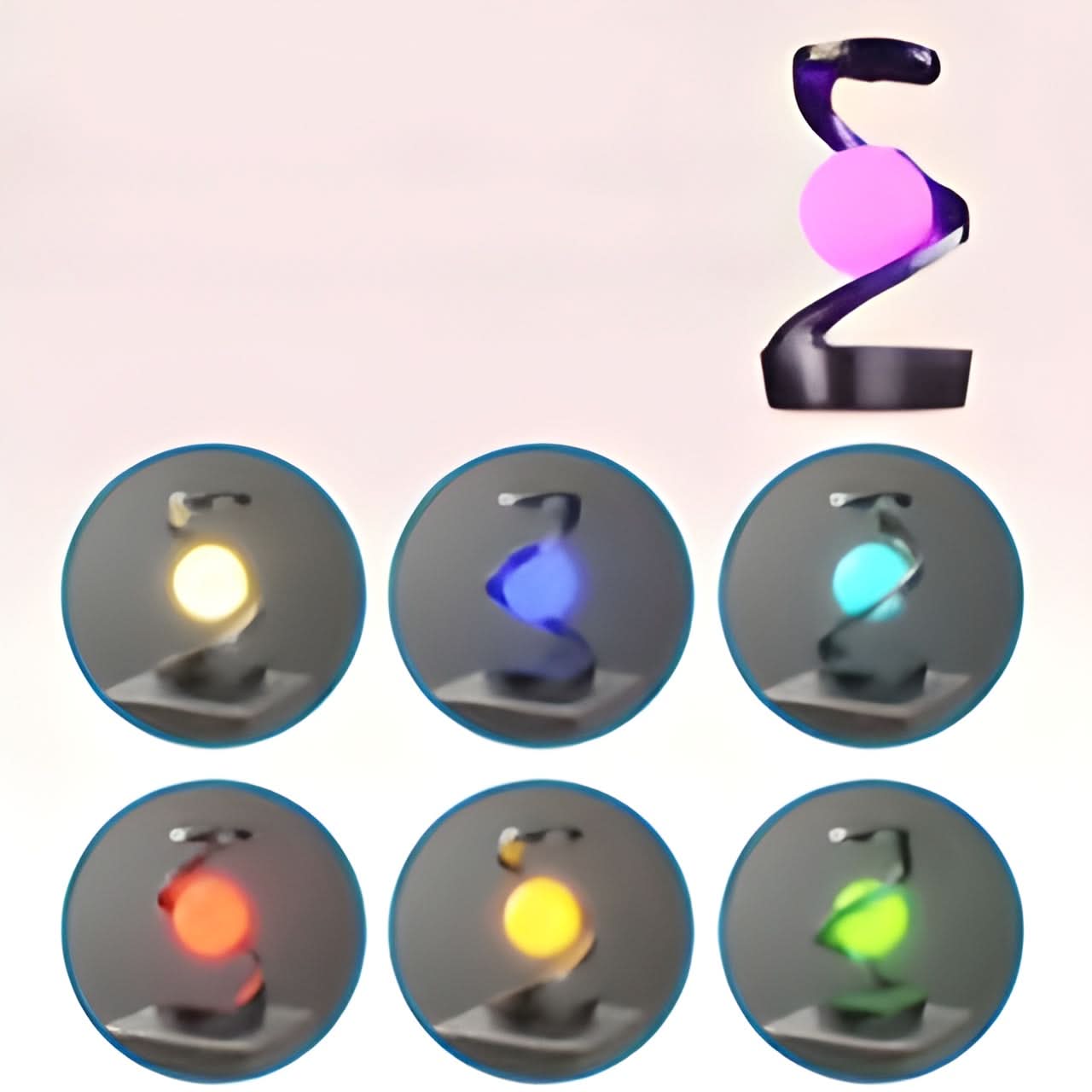LED Table Lamp with Levitating Light and Wireless Charging