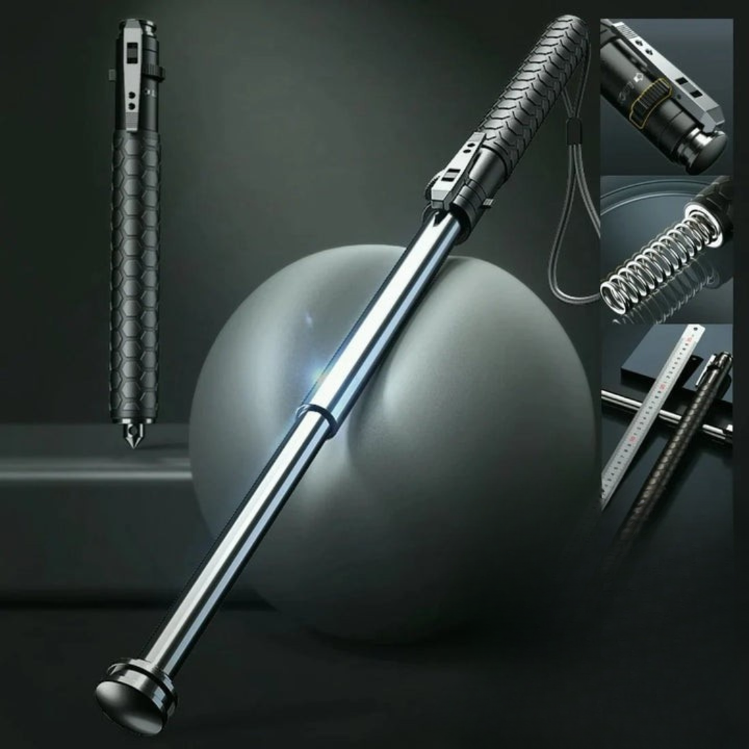 Automatic Self Defense Hiking Walking Stick with Anti-Slip Grip