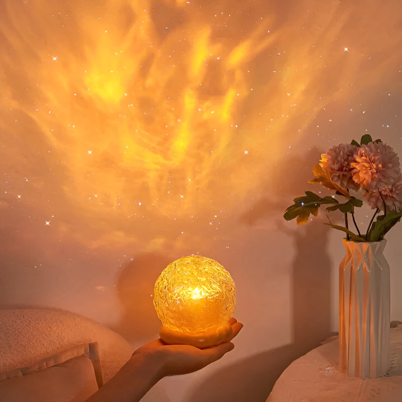 Wave Light Projection Lamp with Dimmable Colors and 360° Rotatable Head