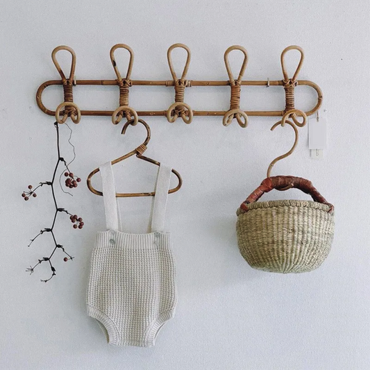 Handwoven Rattan Wall Hooks for Chic Organization