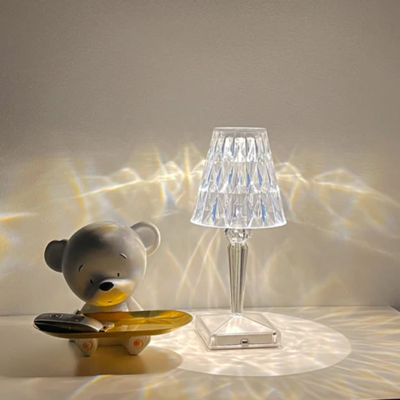 Crystal Table Lamp with Elegant Design and Warm Glow