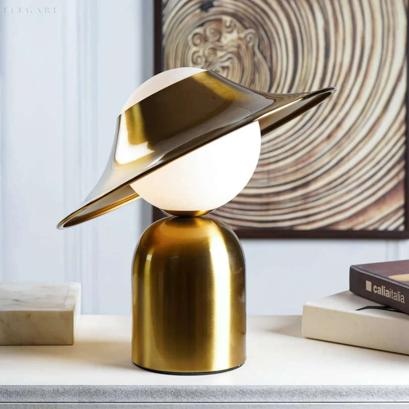 Gold Metal Table Lamp with Elegant Gold Finish